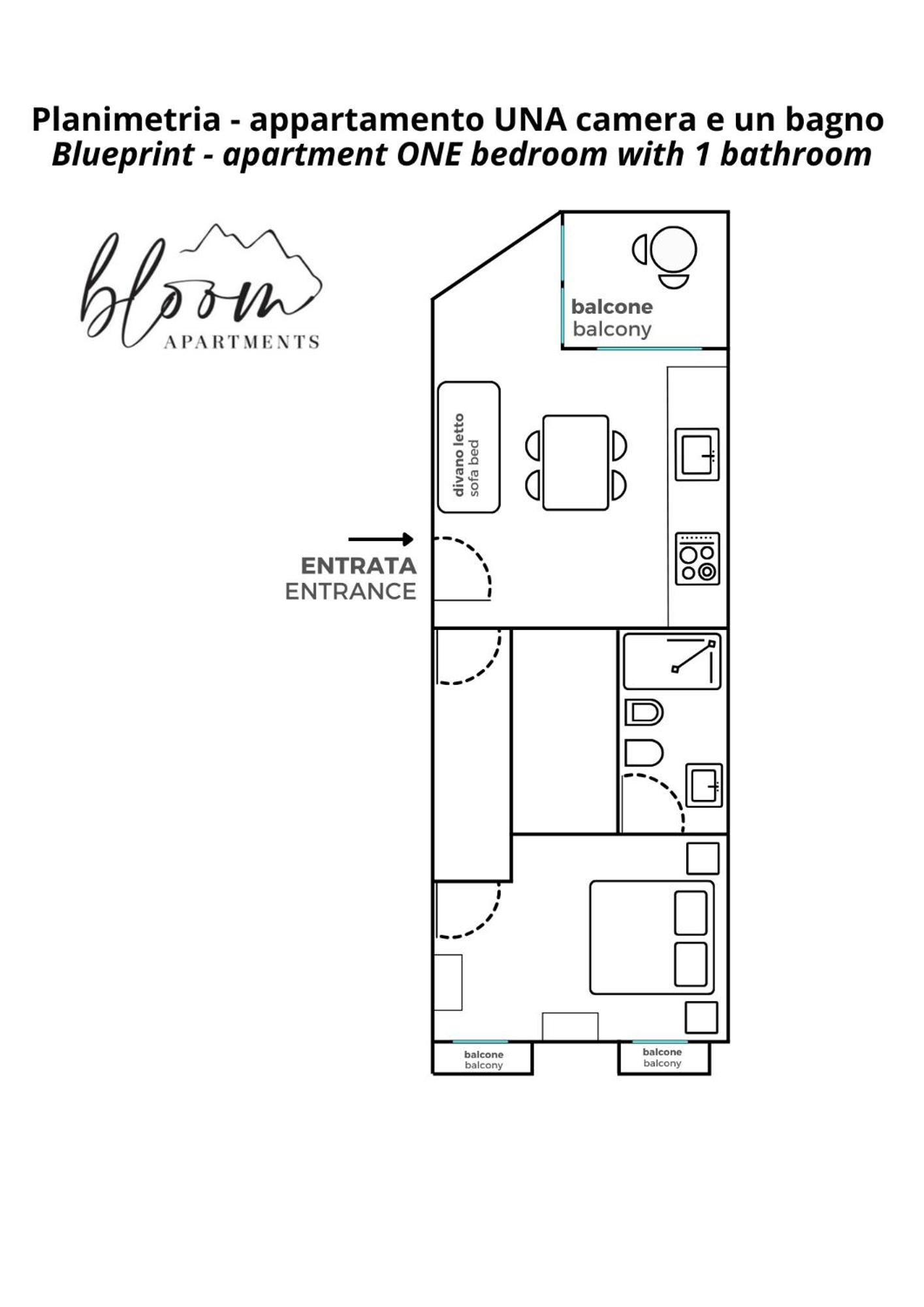 Bloom Apartments Trento Bagian luar foto