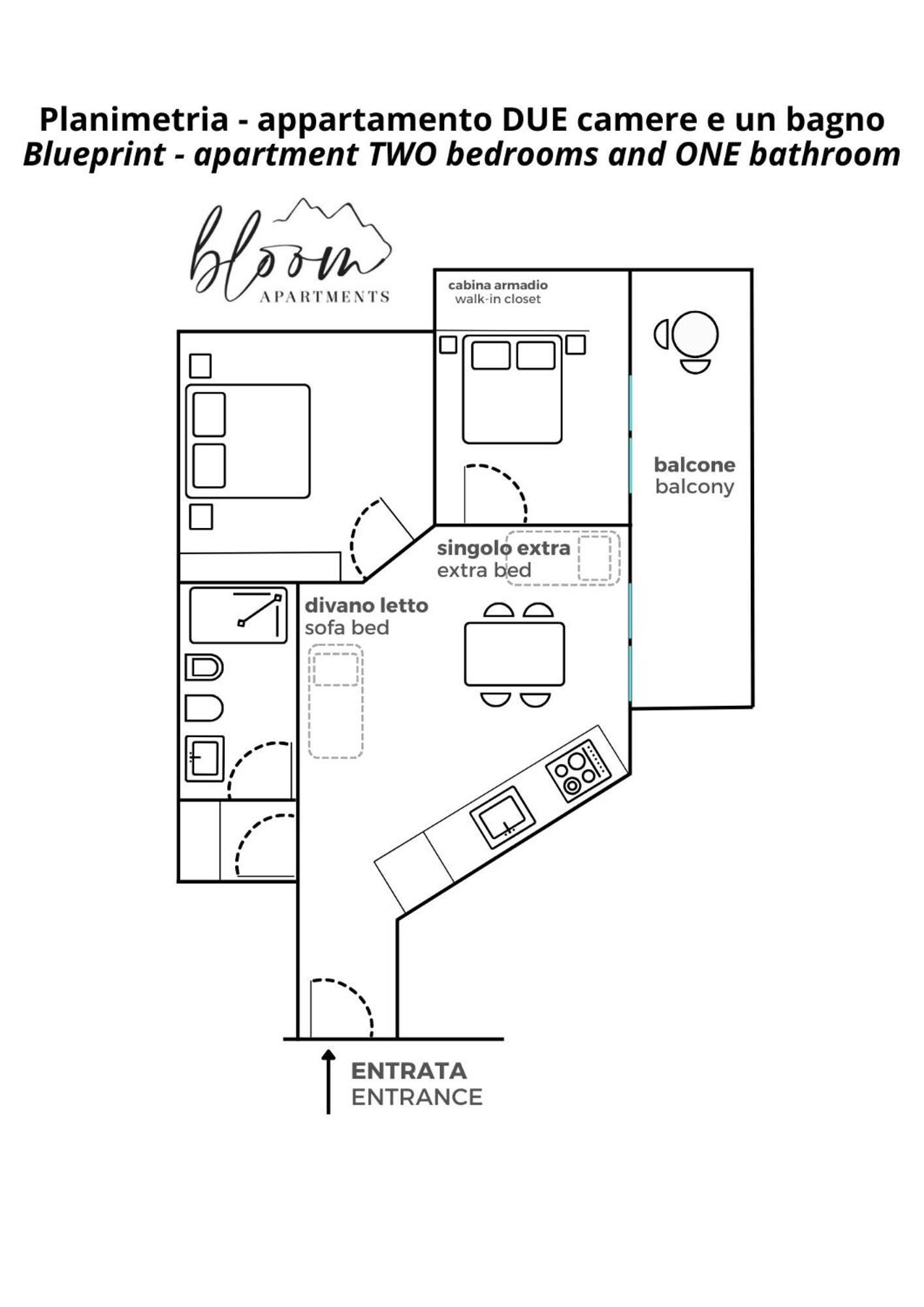 Bloom Apartments Trento Bagian luar foto