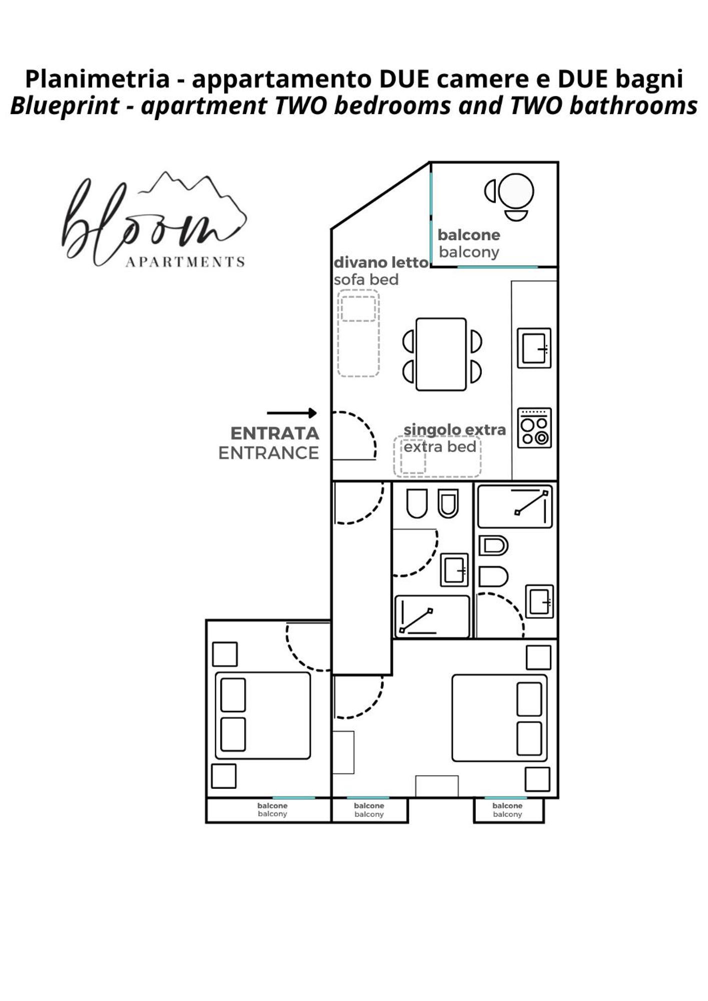 Bloom Apartments Trento Bagian luar foto